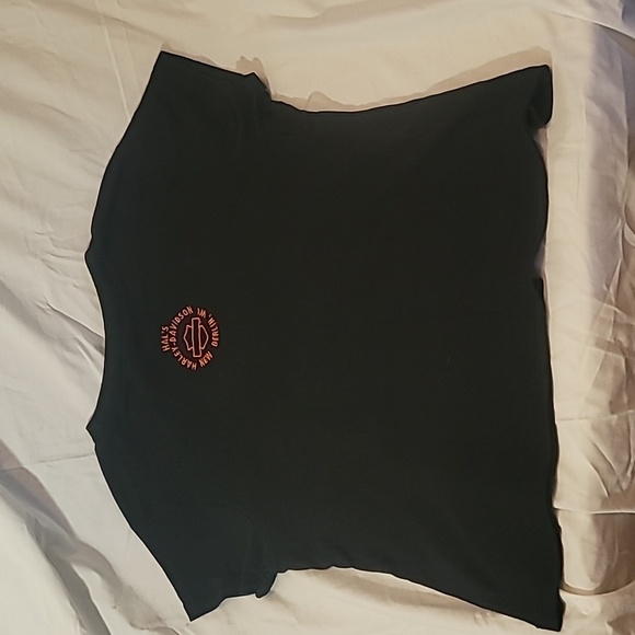 Vintage Y2K Harley Davidson Embroidered Logo Top/Graphic Print V Neck T-shirt SS - Picture 6 of 7